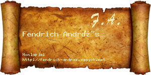 Fendrich András névjegykártya